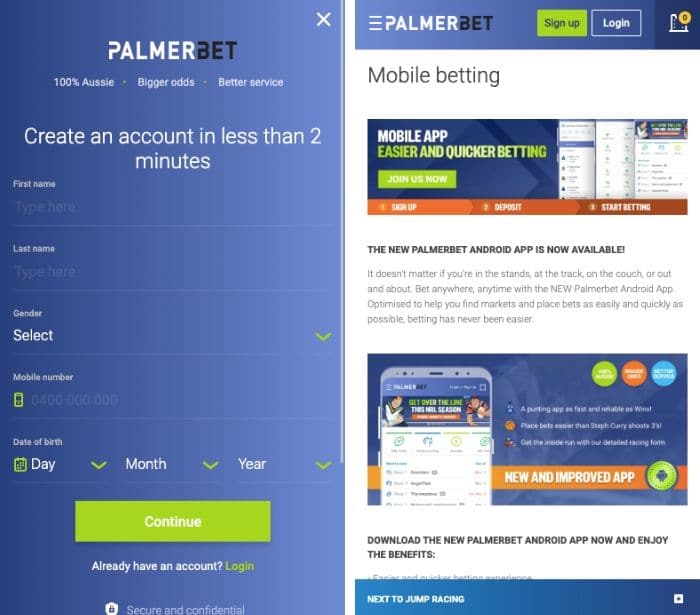 Palmerbet android app