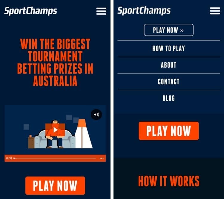 sportchamps app homepage
