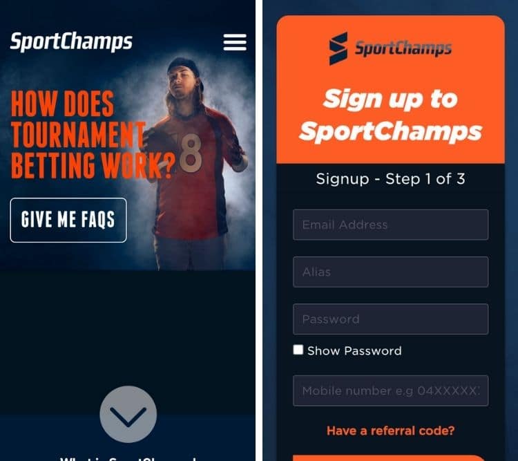 sportchamps app sign up