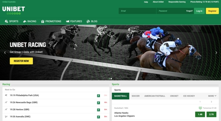 unibet australia homepage