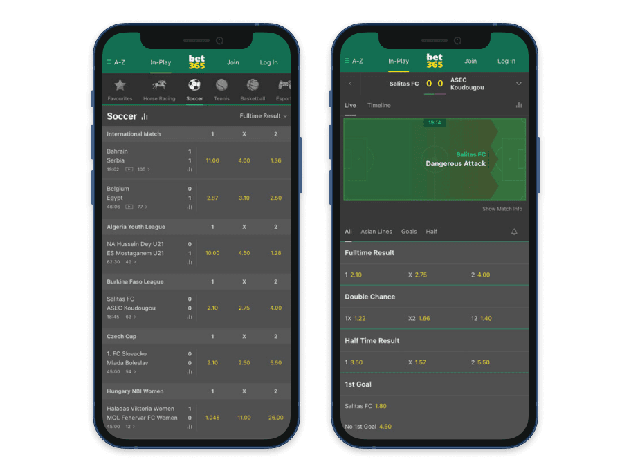 bet365 mobile screenshots live betting apps