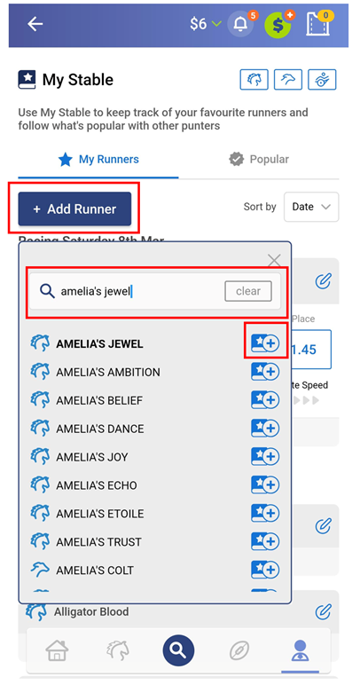 Palmerbet my stable add runner